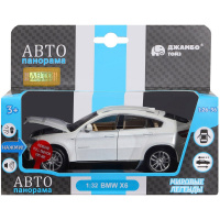 Машина "BMW X6" белая, инерционная, металл 17,5см (свет, звук, откр.двери) JB1251295