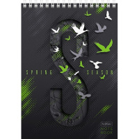 Блокнот А5 80л "Seasons" клетка на спирали 3D лак матовая ламинация 2 дизайна 066431