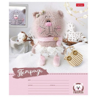 Тетрадь А5 12л узкая линия "Уютные котики" на скобе 5 дизайнов 12Т5В7/075154