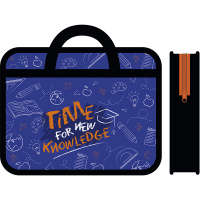 Папка с ручками 33х26х7,5см "Time to study" пластик ПМ-А4-25