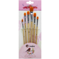 Набор кистей синтетика 6шт. овальные рыжие (№ 2,4,6,8,10,12) MB2397