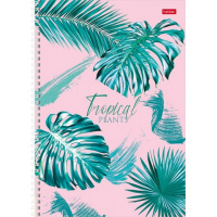 Тетрадь А4 96л клетка "Тропические листья" на спирали 4 дизайна 96Т4тВ1гр/066227