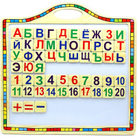 Доска для рисования магнитно-маркерная 29х29см (цифры, знаки, алфавит) дерево Y4511-16
