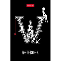 Блокнот А7 48л "W-wednesday" клетка, склейка, 3-х цветный блок, 5 дизайнов 083530