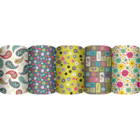 Бумага упаковочная 70см х 1м "Ledi 2" мелованная глянцевая 5 дизайнов ED16-LD2-R-710