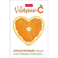 Блокнот А7 48л "Vitamin C" клетка, склейка, 3-х цветный блок, 5 дизайнов 083523