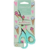 Ножницы детские 13,7см "Happycut" сталь, ручки пластиковые, лезвия с принтом, 4 вида 60-0033/04