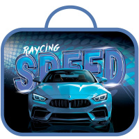 Папка с ручками 33,5х26х6см "Синий спорткар" ткань ПШ-11