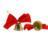 Колокольчик для выпускников d=25 мм с красным бантом и булавкой FC6023256