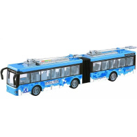 Троллейбус инерционный на батарейках, пластик 44х7х8,5см (свет, звук) WY915B