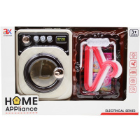 Стиральная машинка 17х13,5х8см с аксессуарами 5 предметов, пластик (свет, звук) LT391947