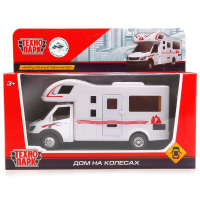 Машина "Дом на колесах" инерционная, металл 17см (открывающиеся двери) 1020-R