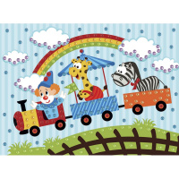 Мозаика по номерам "Веселый паровозик" 19,5x26,5см №16 (картонная основа, стразы) MDS-05