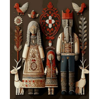 Живопись по номерам (акрил) 40х50см "Этника. Семья" сложность 3, холст на подрамнике OK11347