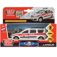 Машина "Lada Largus. Скорая помощь" белая, инерционная, металл 12см (открывающиеся двери)