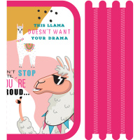 Пенал "Гламурные ламы" 19x10,5х5см, прямоугольный, трехстворчатый, печать на ткани ПО-411