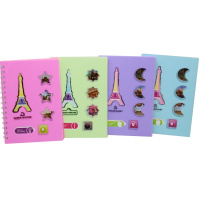 Блокнот А5 80л "Париж" линия, на спирали, 4 цвета 28825-47