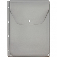 Папка-конверт на кнопке А4 пвх, перфорация, с расширением 2,5см, металлик 2308-114