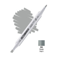 Маркер спиртовой двухсторонний "Sketchmarker" теплый серый 6 SM-WG6