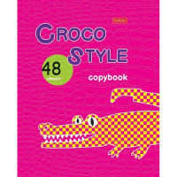 Тетрадь А5 48л клетка "CrocoStyle" на скобе тиснение CROCO 5 дизайнов 072228