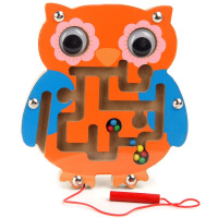 Игра лабиринт с магнитом "Сова" 14х15см 6 видов, дерево Y4499-16