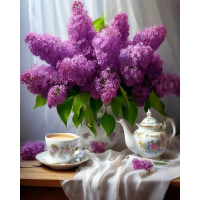 Живопись по номерам (акрил) 40х50см "Букет сирени" сложность 4, холст на подрамнике МСА2083