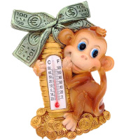 Магнит Обезьяна с термометром 8,5см 4 вида Y2749-15