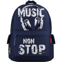 Рюкзак "Music" 40х30х17см, 600гр, 1 отделение, 3 кармана, синий 12-003/19