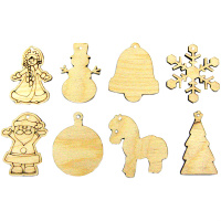 Набор миниатюр "Новогодний №1" 6см 8шт/уп фанера 3мм 780011