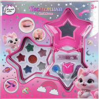 Косметика для девочек "Звезда" (тени для век с блёстками, лак, помада, 2 заколки) 127169-HT-ML