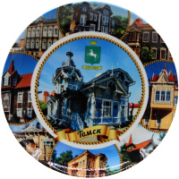 Тарелка 21см "Виды Томска №2. Областной Российско-немецкий дом" керамика CP11C
