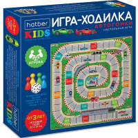 Игра-ходилка настольная "Пазл. Автогонки" А3 31х31см с кубиком и фишками Ин3_36851/096068