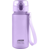 Бутылка для воды 400мл 17,9x6,5см с диффузором, пластик, матовая сиреневая, нескользящее покрытие