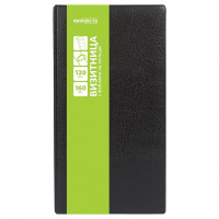 Визитница 160 визиток 13,5х25х3см на кольцах, пвх, черная 2006-107