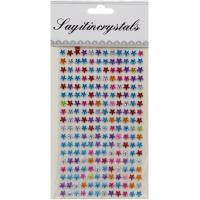 Наклейки Стразы звездочки 10х20см d-5мм цвет ассорти СТР3