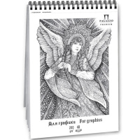 Блокнот для графики А5 40л 200г/м2 "Царевна- Лебедь" евроспираль, твердая обложка БГ-6284