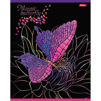 Тетрадь А5 48л клетка "Мозаика" на скобе 3D фольга 3D лак матовая ламинация 5 дизайнов 052544