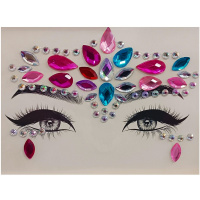 Наклейки Стразы для лица 17,5х14,5см 3 вида 11103-24