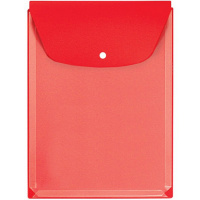 Папка-конверт на кнопке А4 пвх, вертикальная, с расширением 2,5см, красная 2920-102