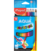 Карандаши акварельные 12 цветов "COLOR'PEPS" с кисточкой картон 836011