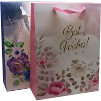 Пакет подарочный "Цветы для тебя" 40х30х12см 4 цвета 11548-24