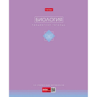 Тетрадь А5 48л клетка Биология "Трогательная пастель" на скобе ламинация Soft-touch 089847