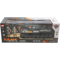 Танк р/у 26х13,5х12см с аккумулятором, с фигурками военных 9,5см, пластик (свет, звук) LT371150