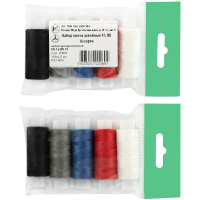 Нитки швейные 5 цветов по 150м армированные, в пакете с европодвесом 45 ЛЛ