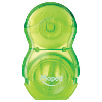 Точилка 1 отв. "Loopy 2в1" с контейнером и ластиком, пластик, 4 цвета 049111