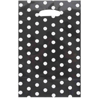 Пакет подарочный "Горошек" 17,5х25см фольга черный Y9003-19