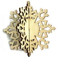 Подвеска "Снежинка 3D" 9см фанера 3мм 340016