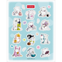 Наклейки "Приключения кота Пирожка" А6 11,5х15см 4 листа в пакете с европодвесом 4Н6н/090187