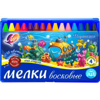 Мелки восковые 15 цветов "Фантазия" в пластиковом футляре 30С 1930-08