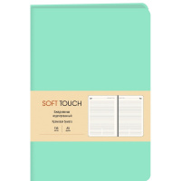 Ежедневник недатированный А5 "Soft Touch. Весенний мятный" 272стр. искусственная кожа, ляссе ЕКСТ522